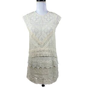 Kimchi Blue Ivory Dress Sleeveless Lace Boho size XS
